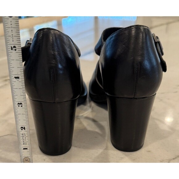 Born Haida Mary Jane Pump Black Leather Heels Size 8M BR0060603 - Picture 5 of 8